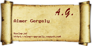 Almer Gergely névjegykártya
